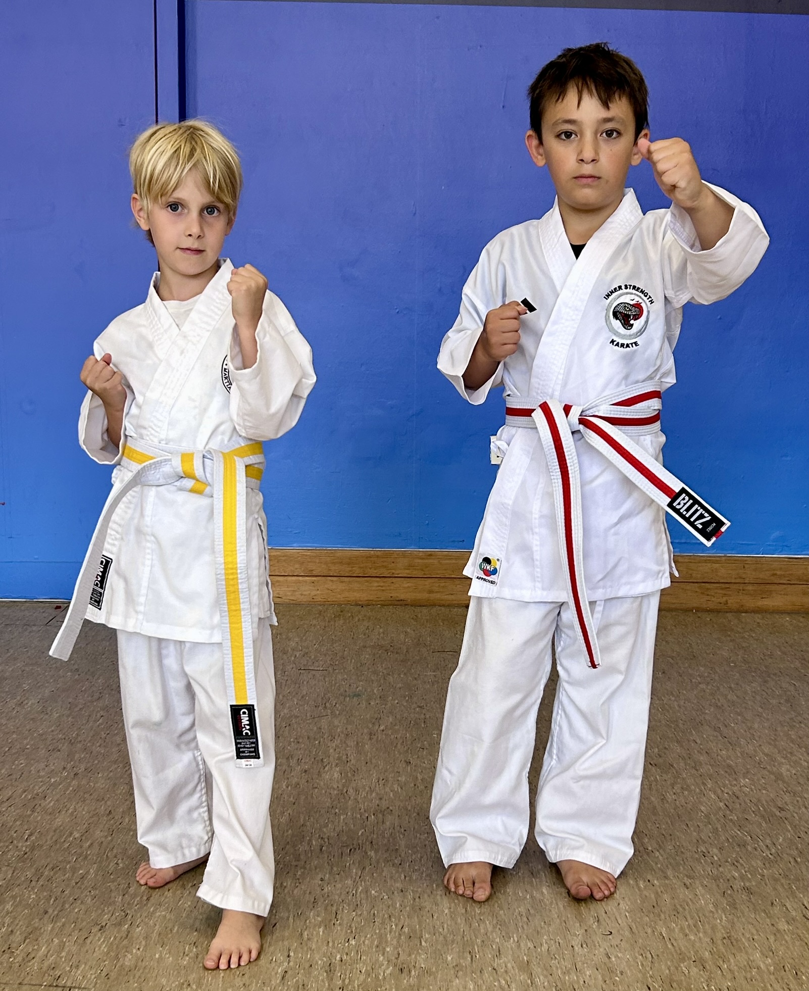 Students with their new belts